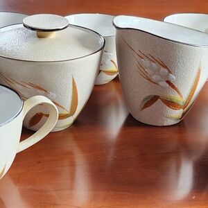 Vintage UCAGCO Cream Tea Set with Wild Rice Pattern